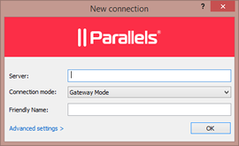 parallels virtual server login